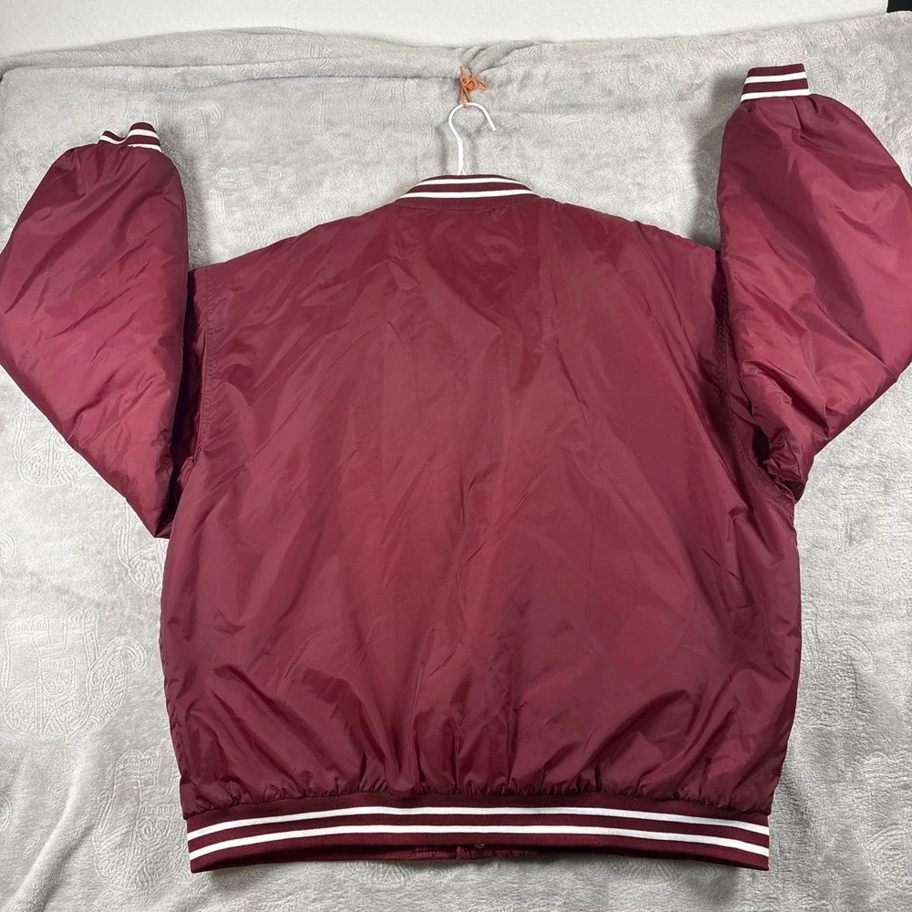 Oklahoma Sooners Vintage Red Oak Bomber Jacket XL Maroon Red Nylon Varsity 4421 - Picture 6 of 13